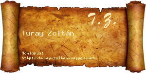 Turay Zoltán névjegykártya